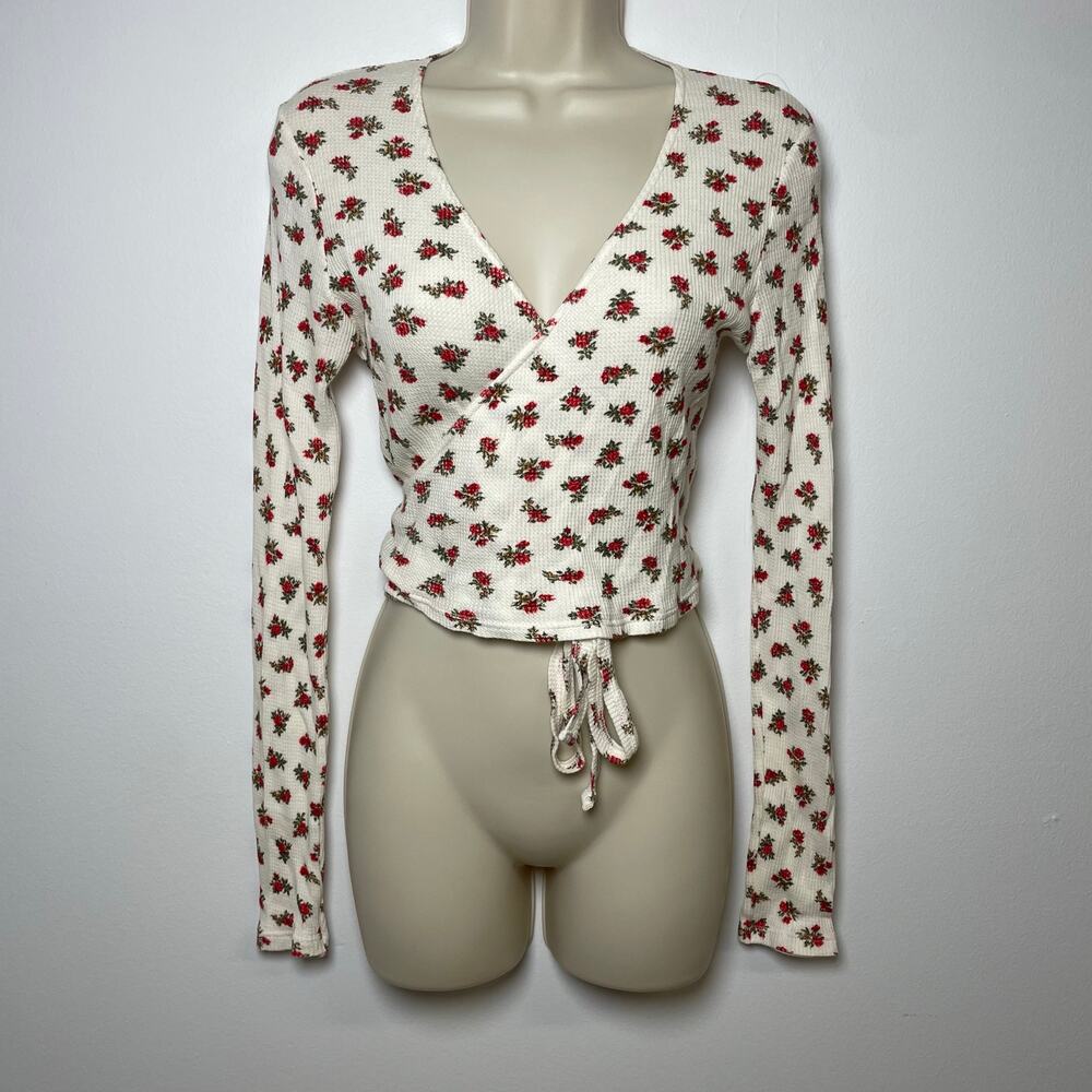 Brandy Melville Floral Wrap Top